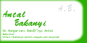 antal bakanyi business card